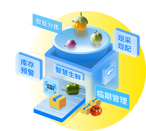 思迅商云智选智慧生鲜供应链系统，支持智能分拣、现采现配、库存预警与临期商品管理，降低损耗提升周转效率